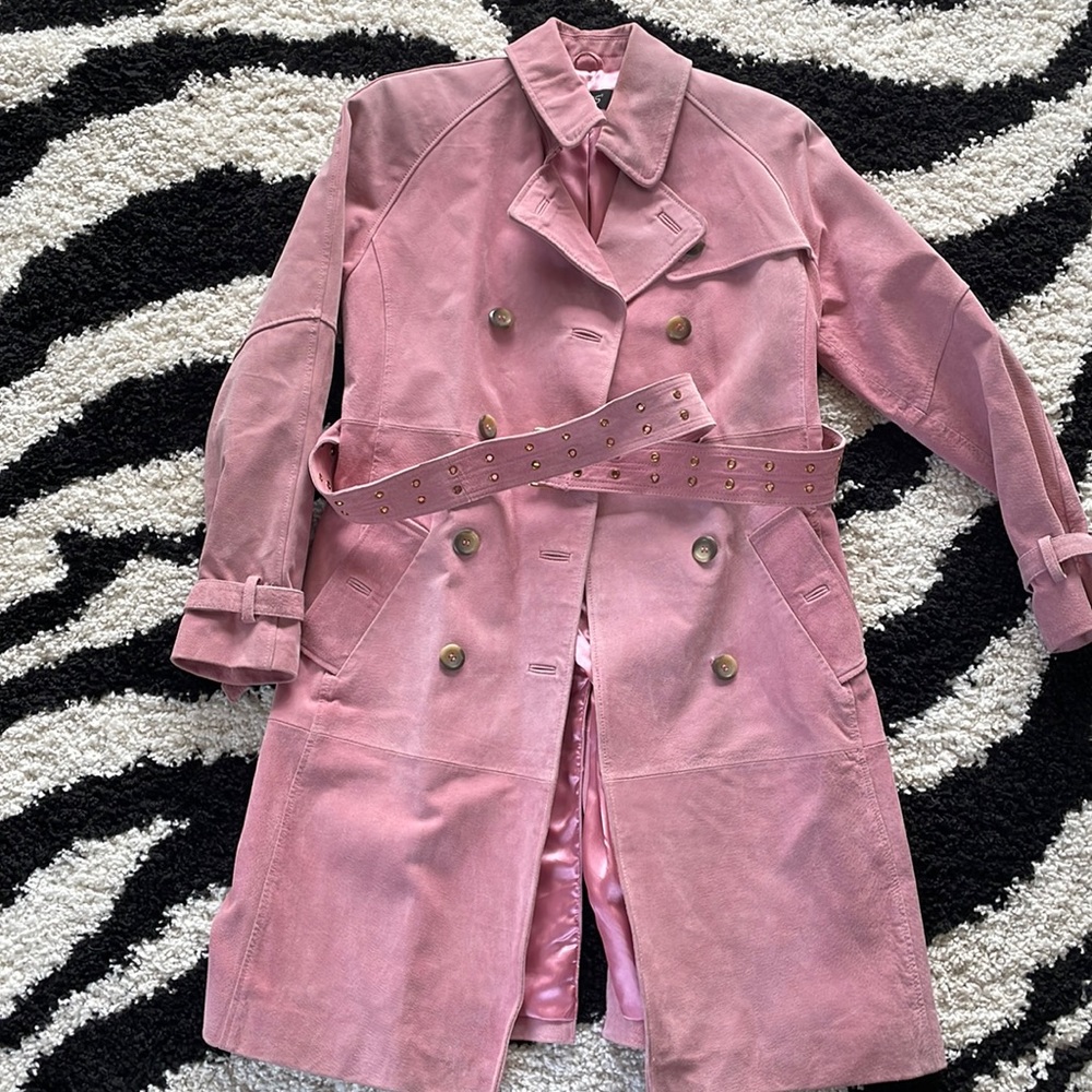 Pink Suede Trench
